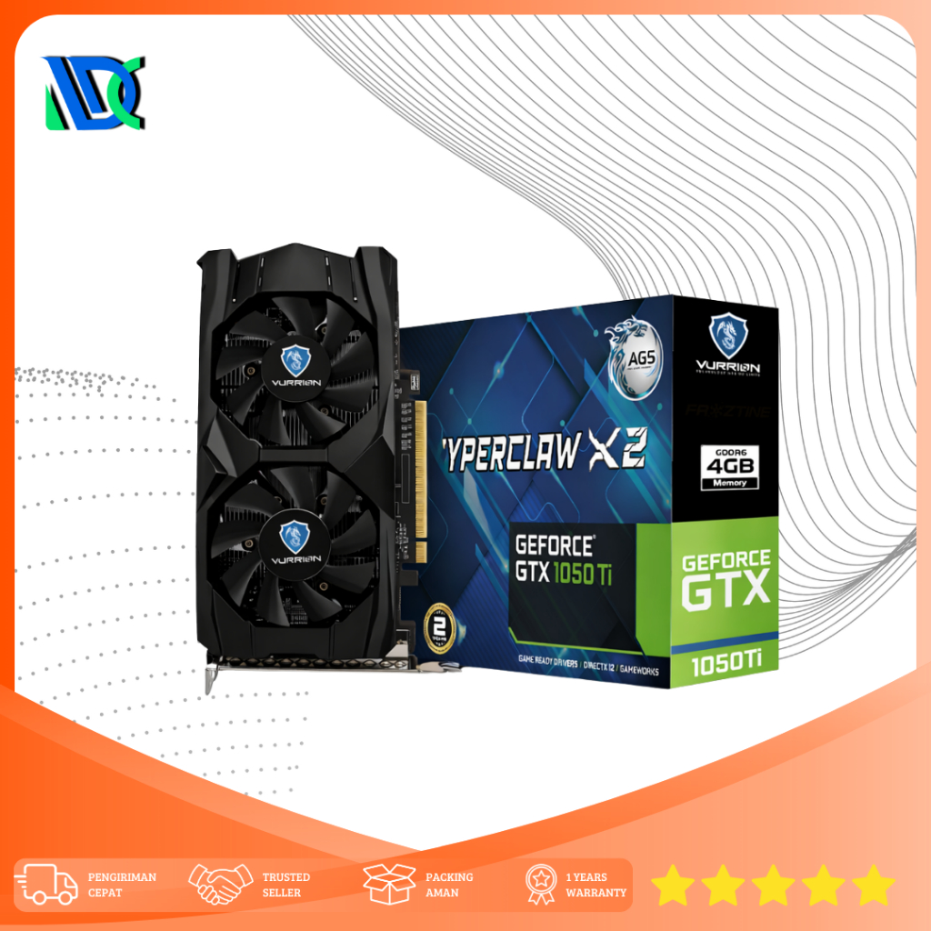 VGA VURRION GTX 1050 TI 4GB GDDR5 128Bit GAMING VGA ORI I GTX 1050TI