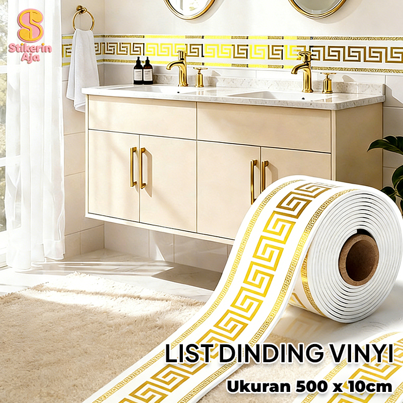Wall Border PVC Premium 2,3 & 5 m x 10 cm Self Adhesive Mudah Dipasang List Dinding Wallpaper Foam S