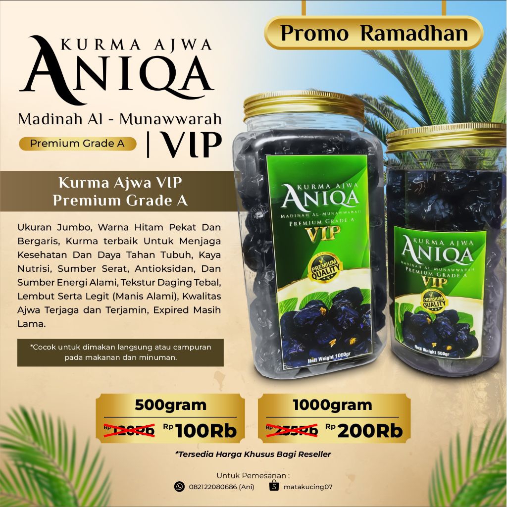 Kurma Ajwa VIP Aniqa 1000gram