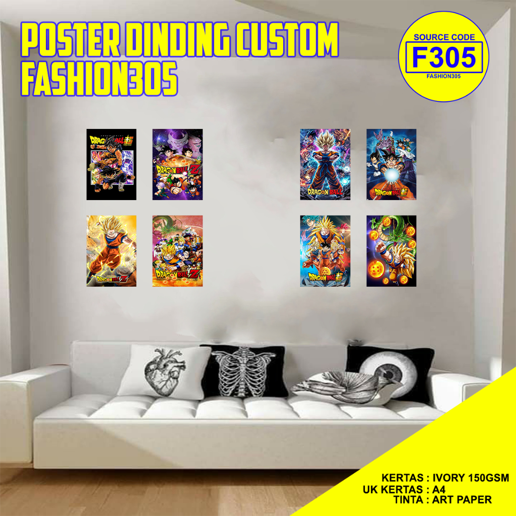 POSTER DINDING ANIME DRAGON BALL A4 WALLPAPER