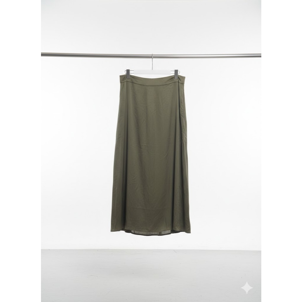 skirt olive green tom tailor rok midi polos branded wannita