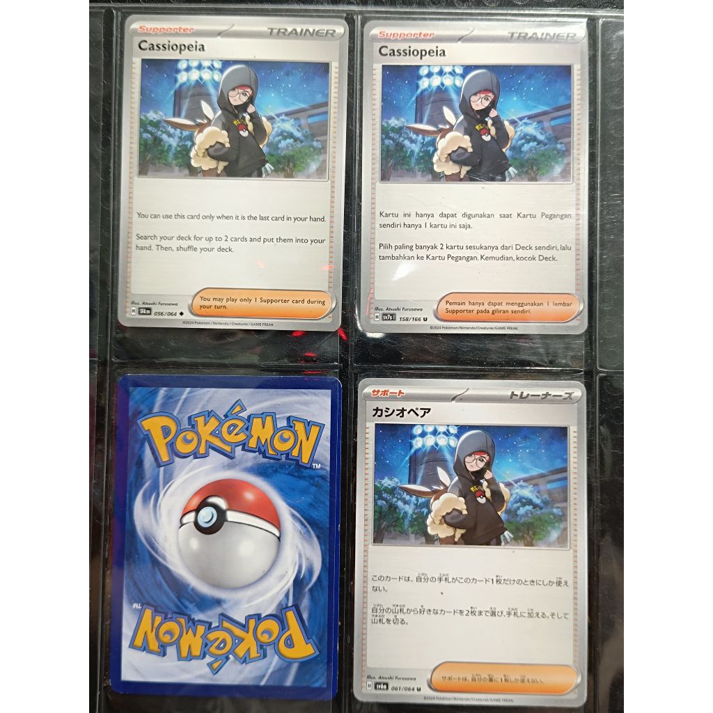 kartu pokemon TCG ori trainer cassiopeia Indonesia English japan