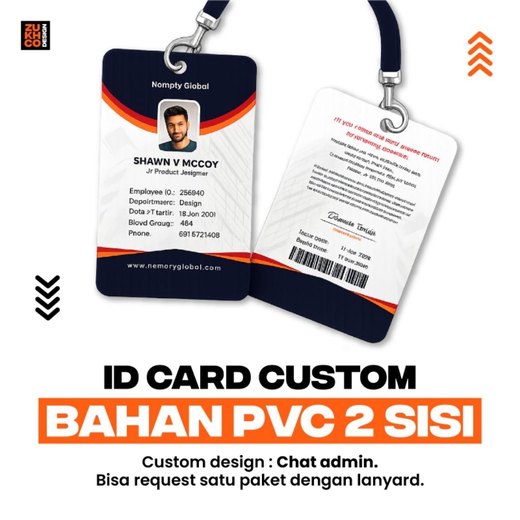 ID CARD PVC CUSTOM - CETAK FULL COLOR - BOLAK BALIK