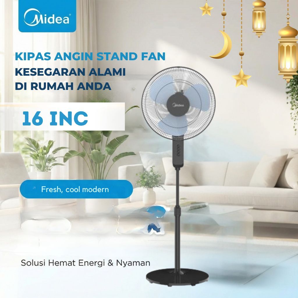 Midea | Kipas angin stand fan | Kipas angin Berdiri Midea 16 inc| kipas angin 2-in1 multifungtion ti