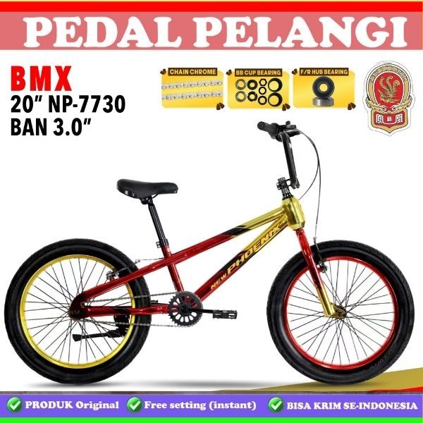 Sepeda Anak BMX PHOENIX NP 7722 Ukuran 20 Inch Usia 8-10 Tahun Rem Vbrake & Disbrake