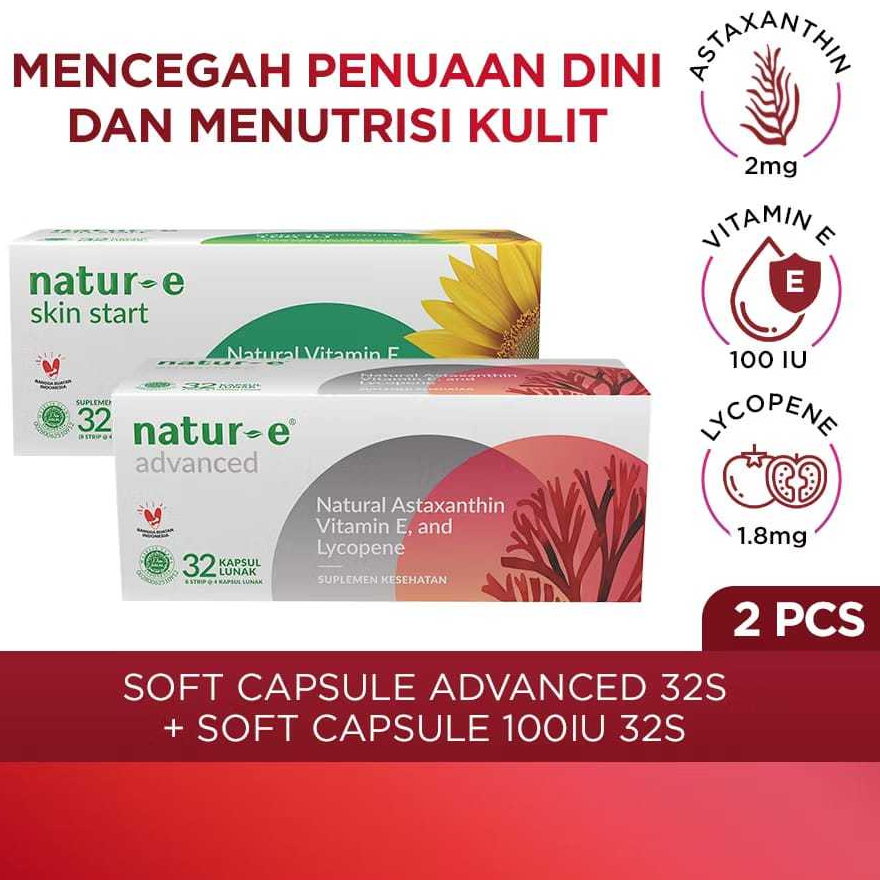 Natur-E Paket Soft Capsule - Skin Start Natural 32s & Advanced 32s [ HIJAU & MERAH ]