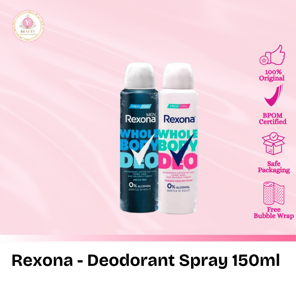 YF BEAUTY ~ REXONA Deodorant Spray Seluruh Tubuh Anti Bau 0% Alkohol 150ML Pria Wanita