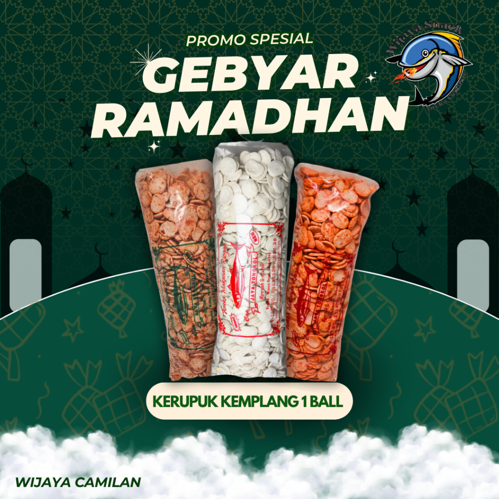 (1 BALL)  kerupuk KEMPLANG udang ikan cemilan favorit
