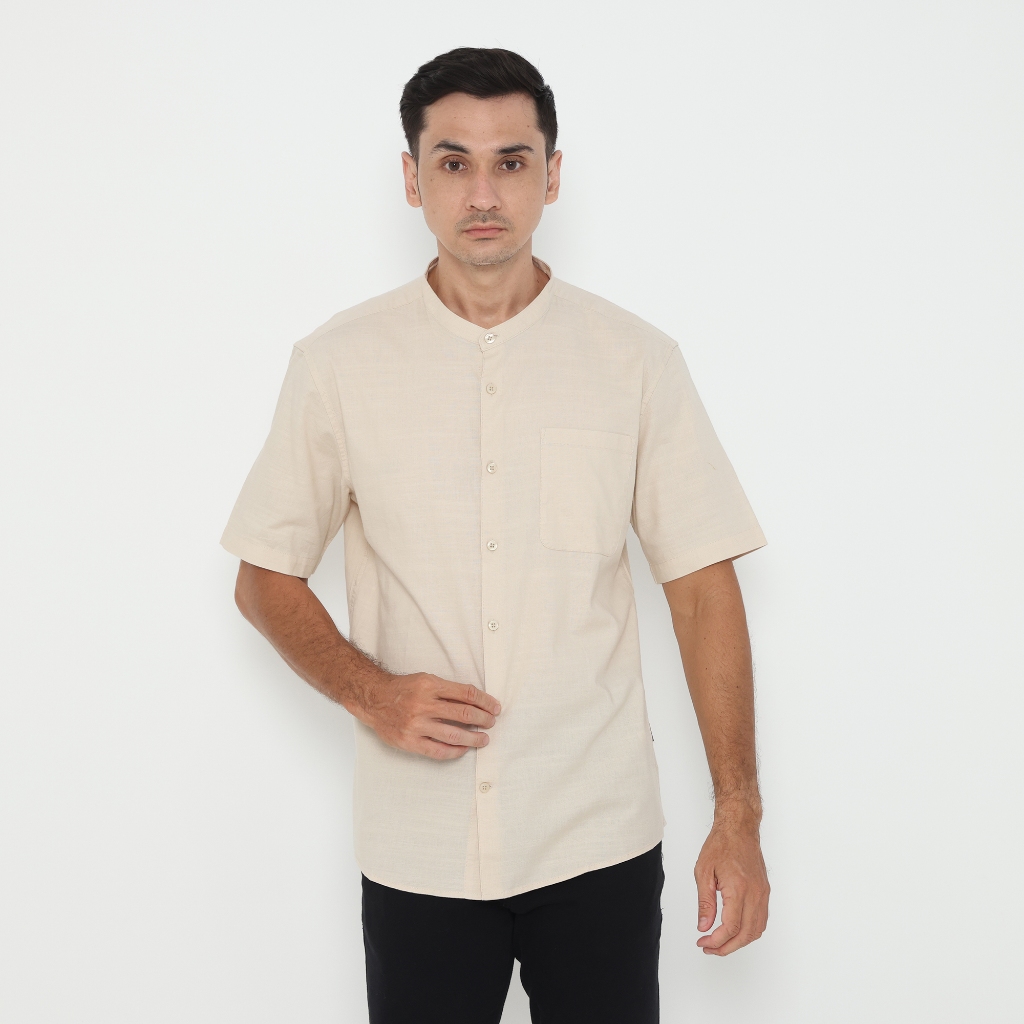 Izzue kemeja koko s/s kafa - cream