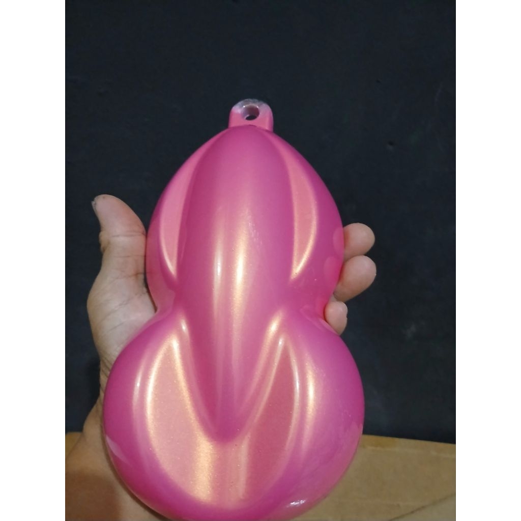 cat pu golden pink | cat pu merah muda effect gold