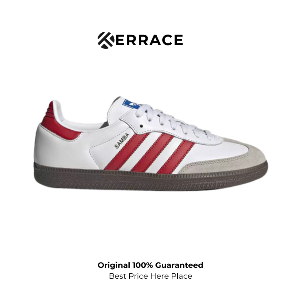Sepatu Adidas Samba OG White Red ORIGINAL