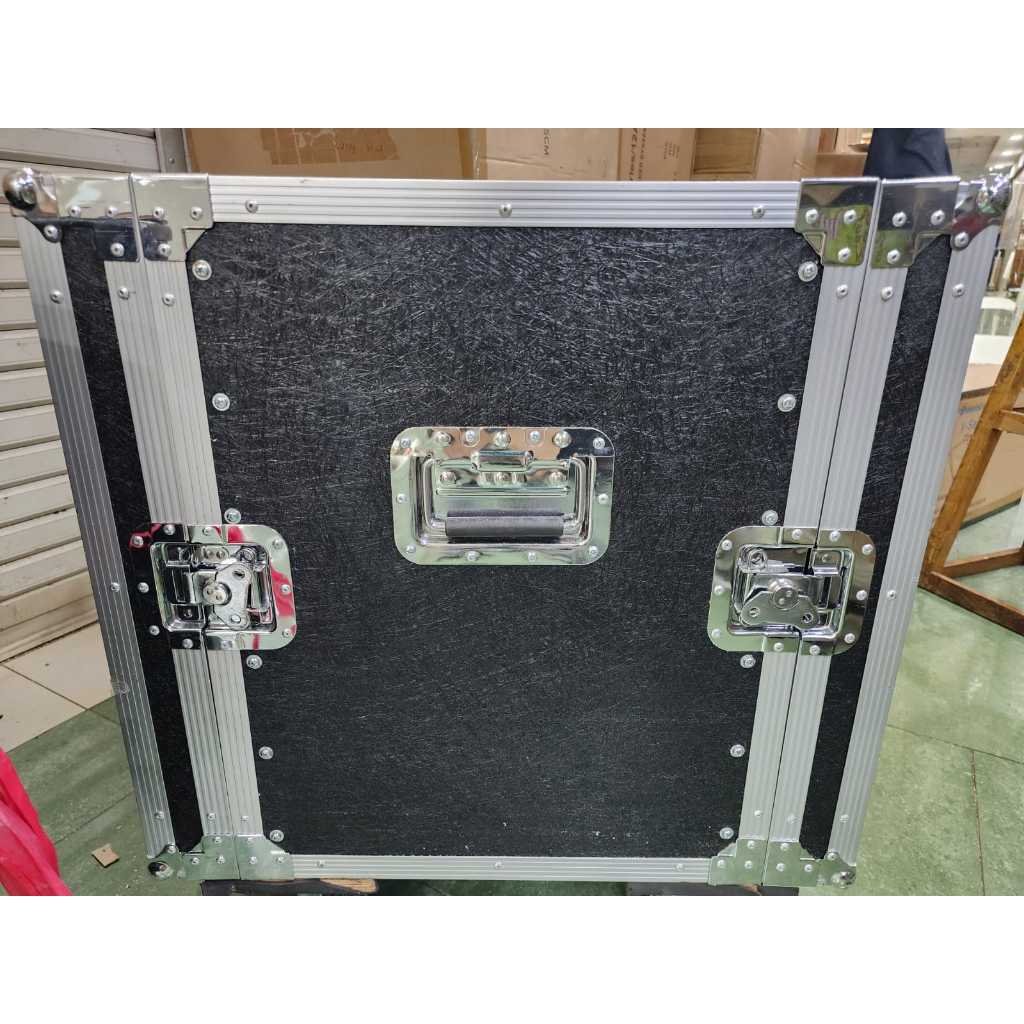 Box Hardcase / Flightcase rack sound 12U lapisan serat Fiberglass HITAM – Kokoh tahan benturan dan ringan