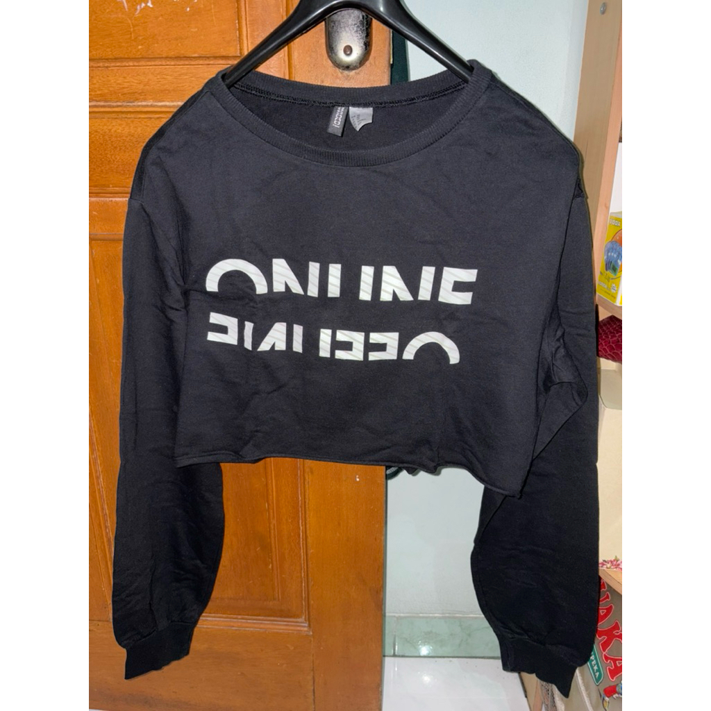 Sweater H*M Crop Top Women Longsleeve lengan panjang wanita