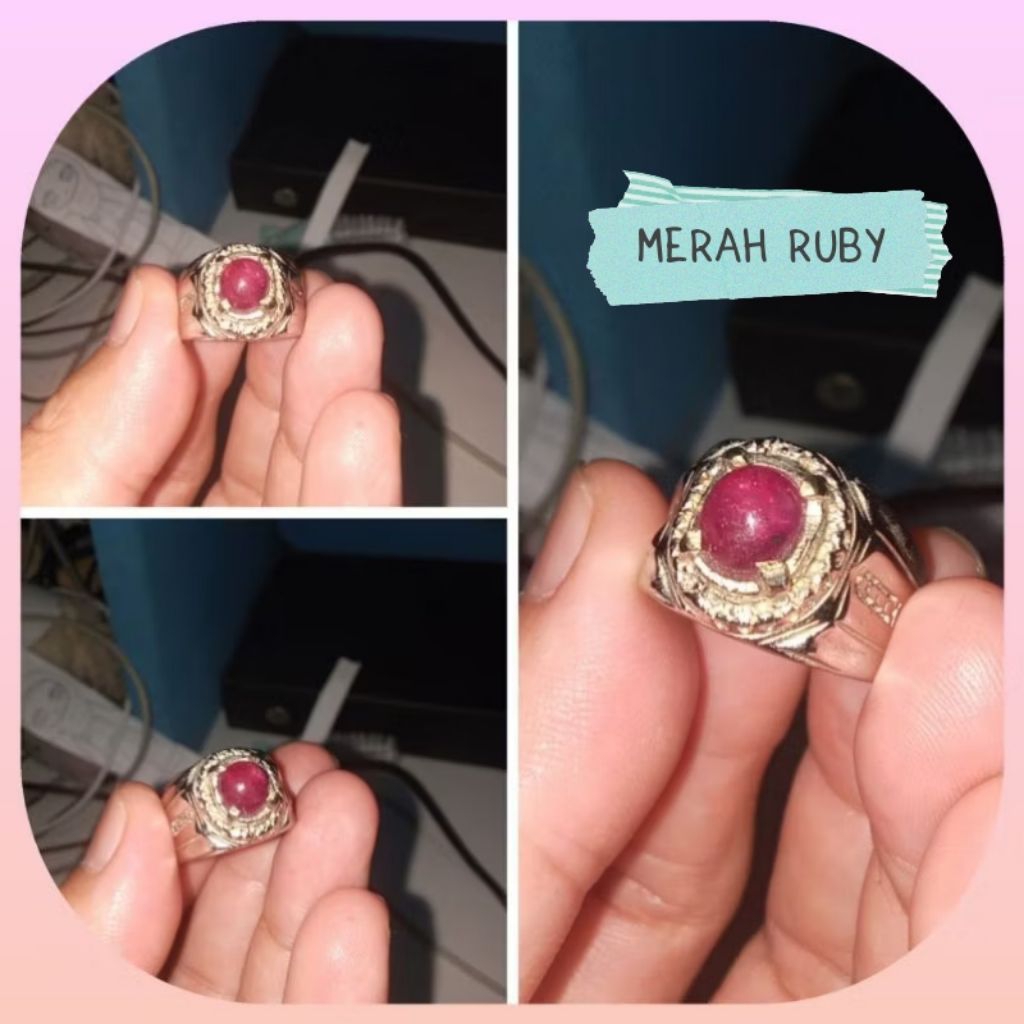 Cincin Permata Ruby Natural Ruby Gemstone
