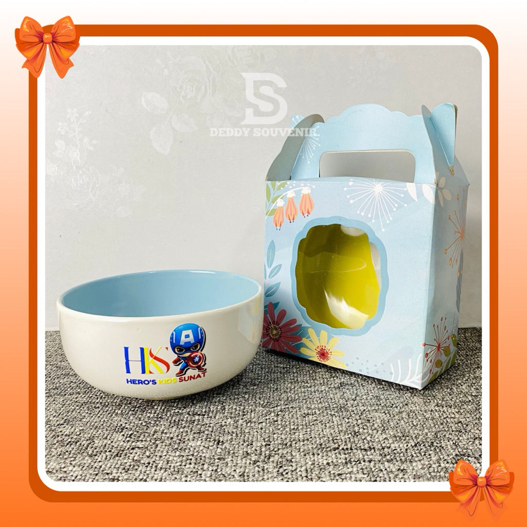 CUSTOM DESAIN Mangkok Twotone keramik kemas Box