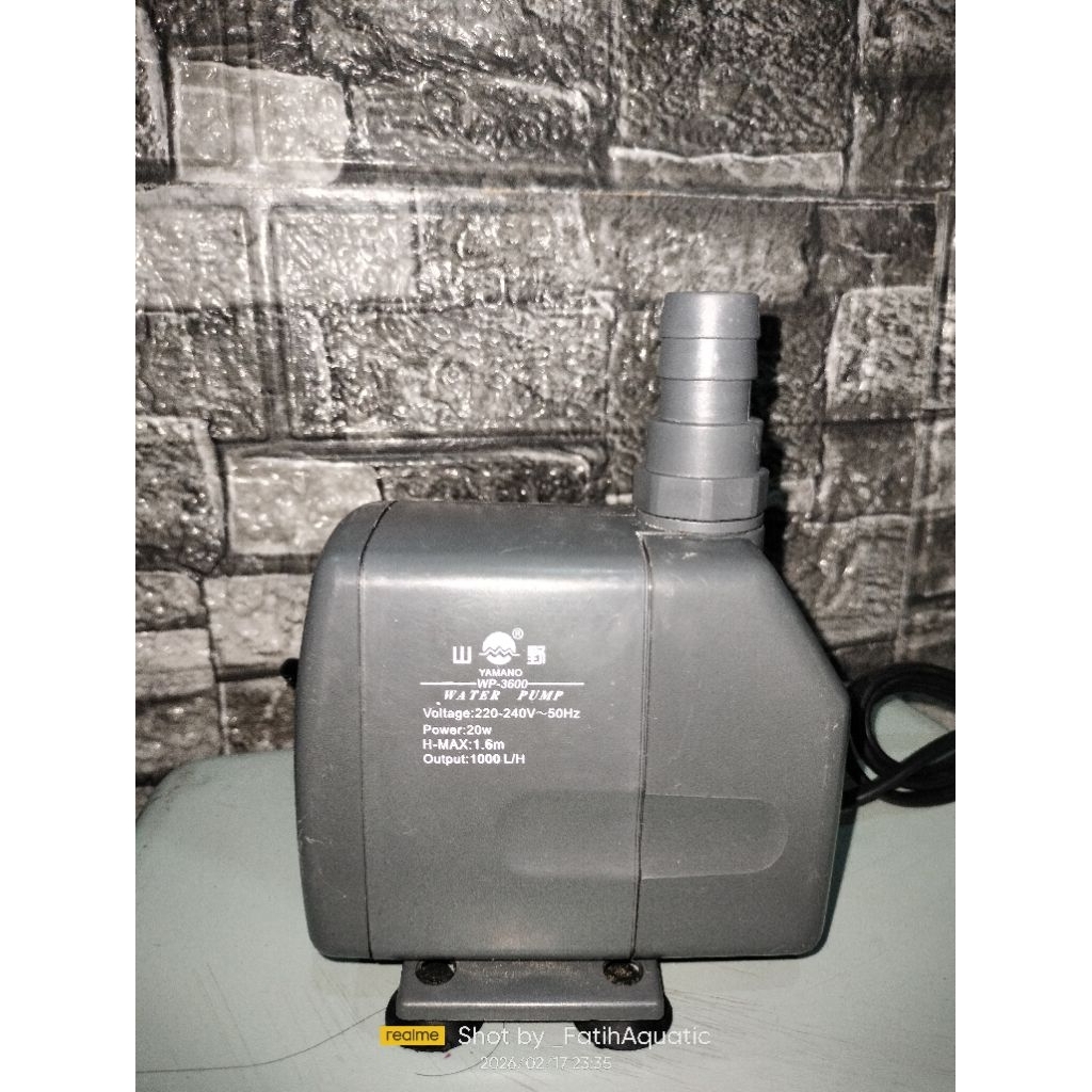YAMANO 3600 WP MESIN POMPA AIR AQUARIUM / POWER HEAD CELUP 20 WATT