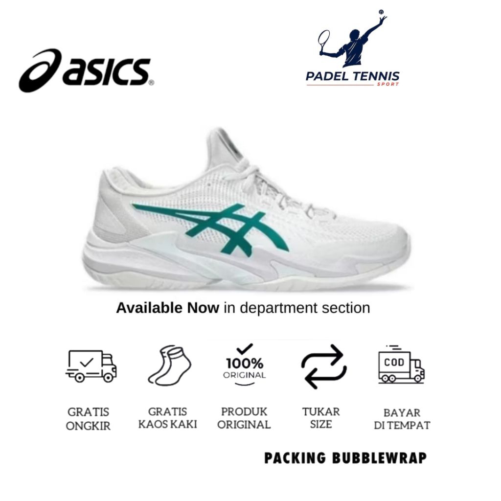 Sepatu Tenis/Padel Asics Court FF 3 Novak White Green