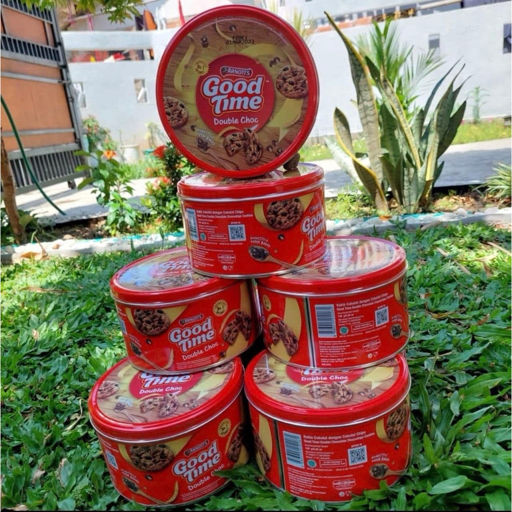 Biskuit Kaleng Good Time 277 gram - Double Choco, Kerenyahan Coklat untuk Camilan Lebaran