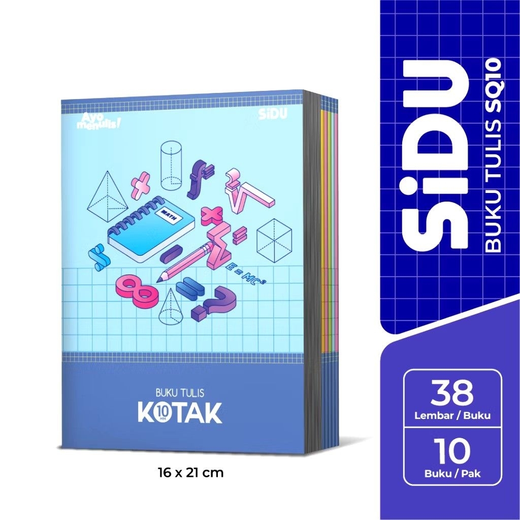 [PAK] Buku Tulis Kotak-Kotak SIDU / VISION 38 Lembar /Buku Tulis Matematika dan Menulis Mandarin Vis