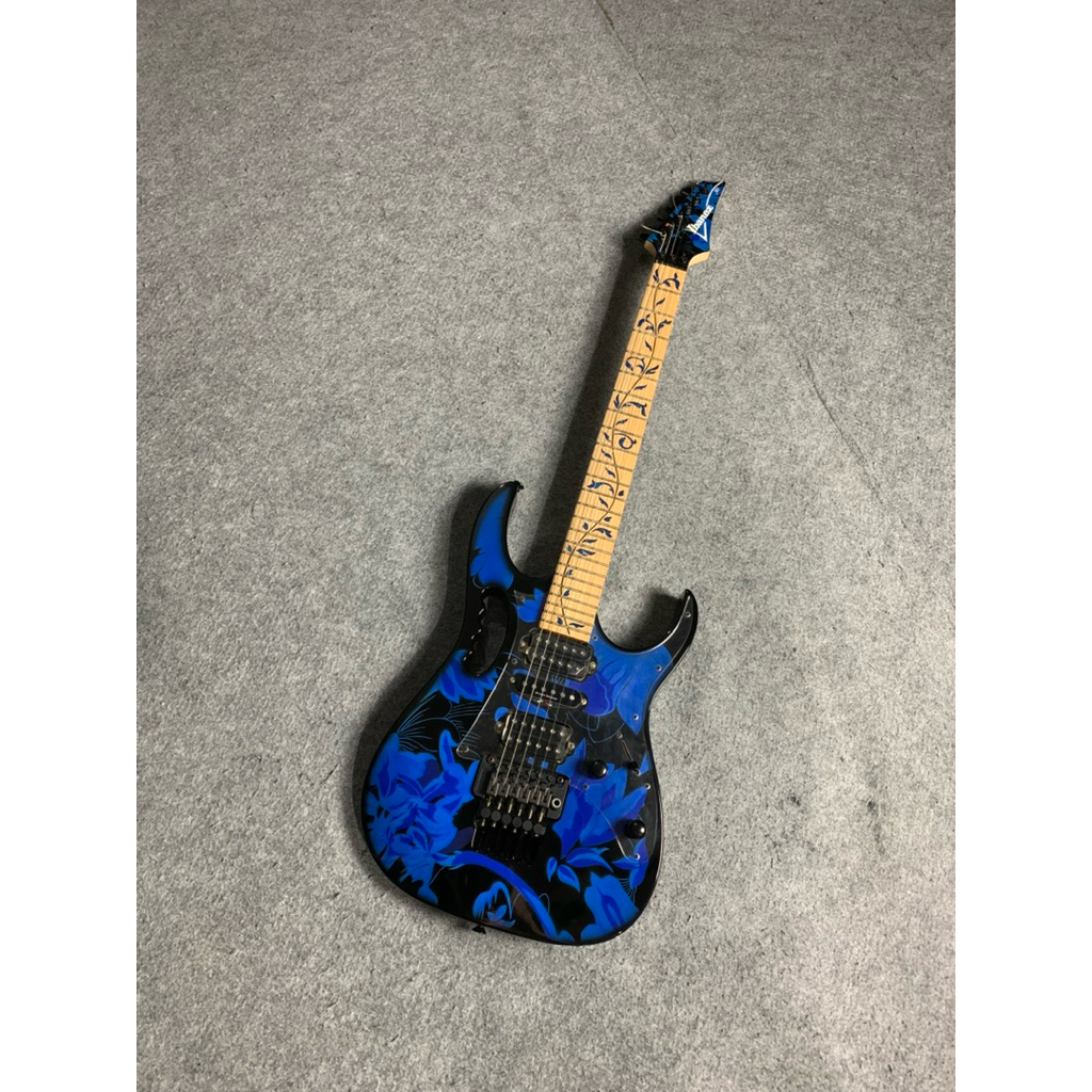 gitar electrik Ibanez JEM 77 flower blue costum HQ