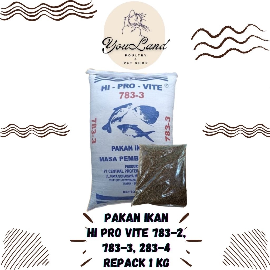 Pakan Ikan 783-2, 783-3, 783-4 Hi Pro Vite 1kg Repack - Pelet Ikan Apung Lele Nila Gurame