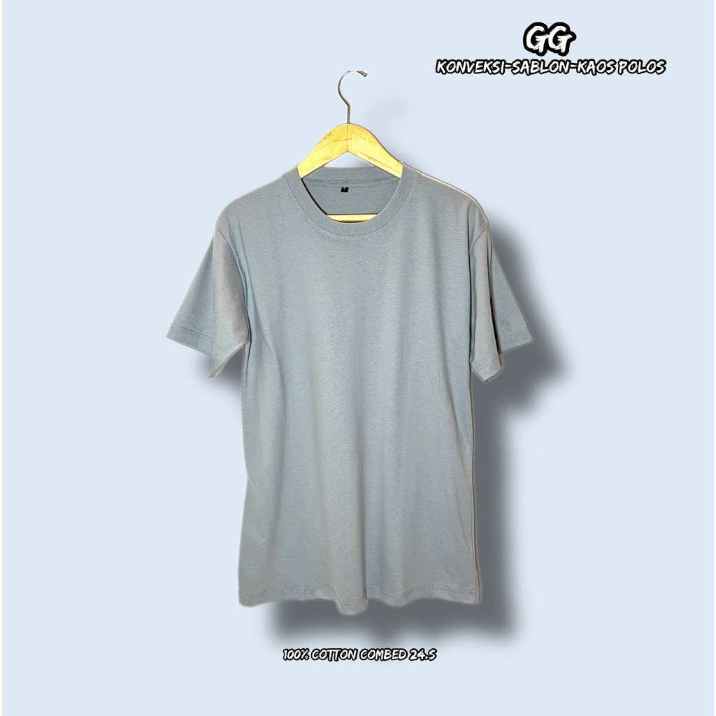 kaos polos dewasa 100% cotton combed 24.s pria&wanita (abu tua)