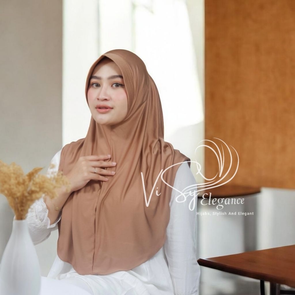 Hijab Bergo Instan Sport Hamidah JERSEY Size XL Panjang Menutup Dada Perut