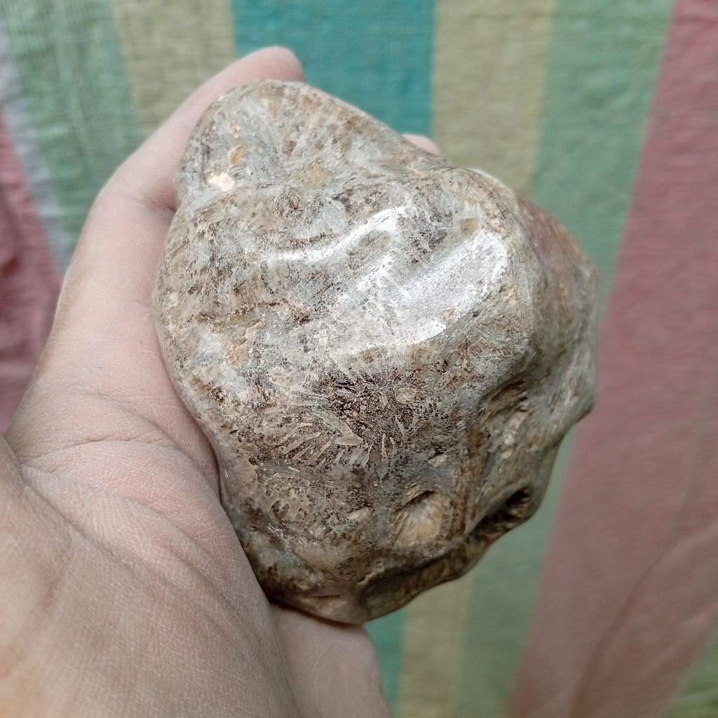 batu posil teratai lipan poles motif unik