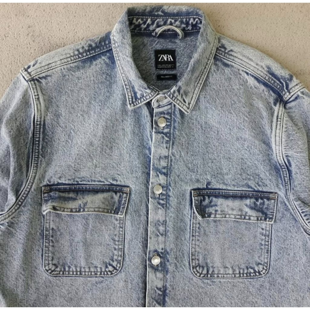 Outer Kemeja Jaket ZaraMan Denim Jeans Original