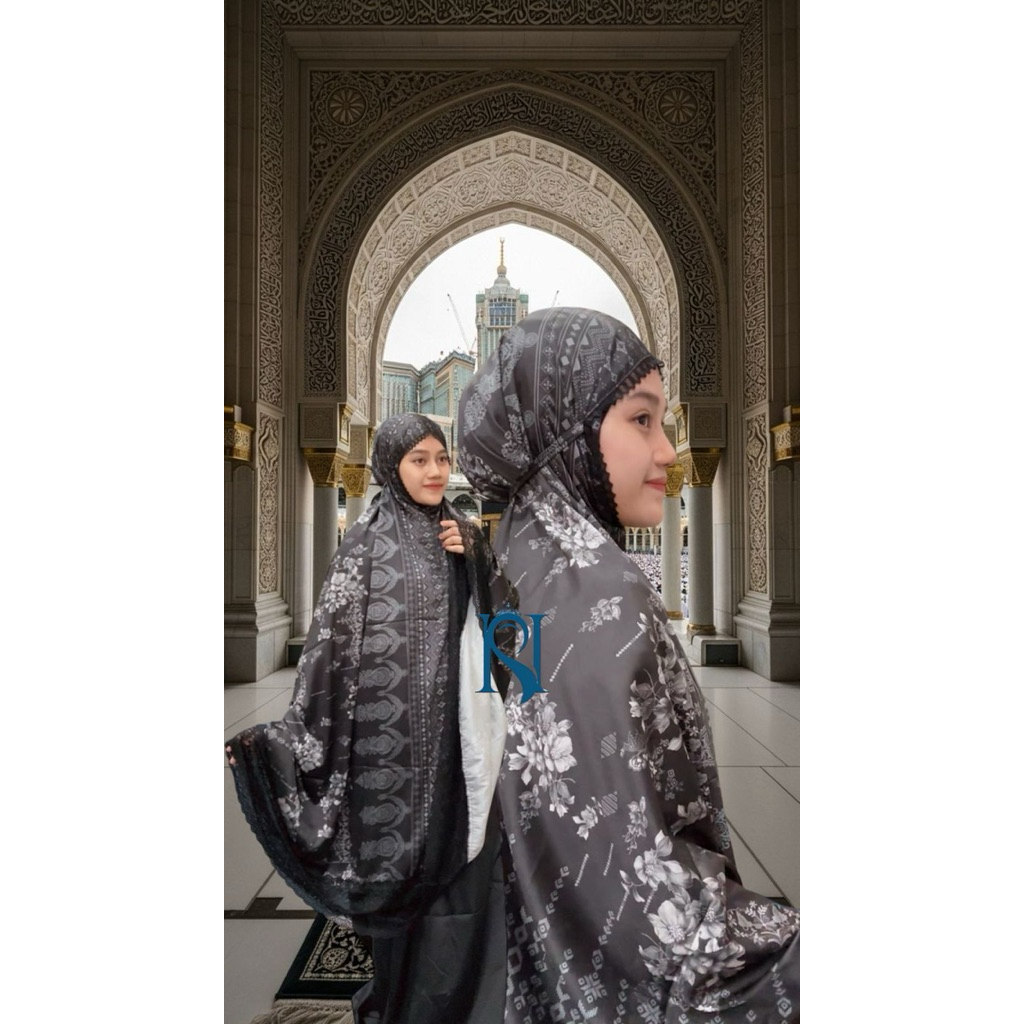 mukena motif silk armany brukat memakai resleting ukuran jumbo / mukena motif / mukena jumbo / muken