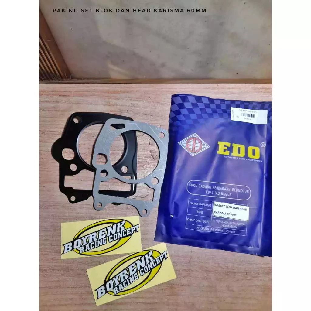 1SET Paking Perpak Blok Kop KARISMA SUPRA X125 60mm Edo - BOYRENK RACING CONCEPT