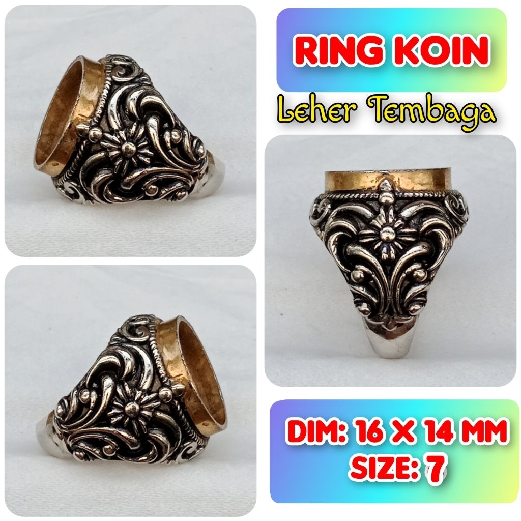 Cincin Emban Batu Akik dan Permata Alpaka Super Leher Tembaga.25