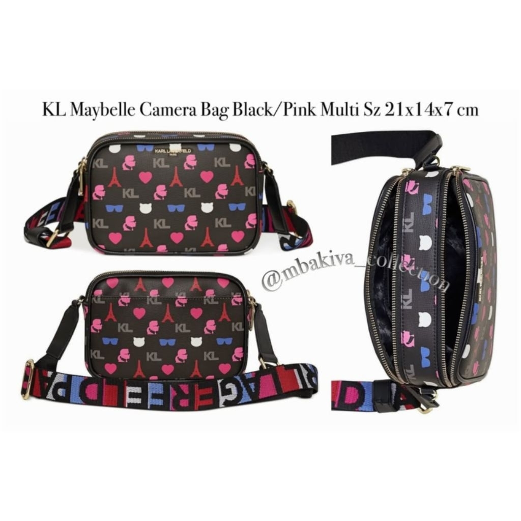 KL Maybelle Camera Bag Black/Pink Multi