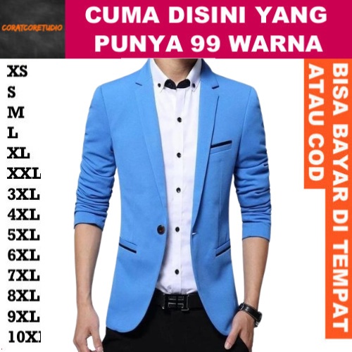 99 WARNA JAS PRIA UKURAN BESAR / JAS NIKAH UKURAN JUMBO JAS Blazer Celana Biru muda denim pastel bab