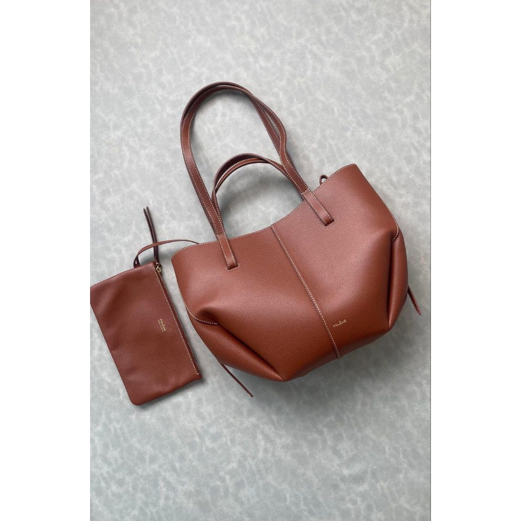Polene Cyme Mini Bag Cognac