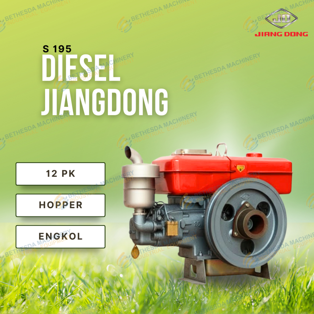 Mesin diesel 12 HP S195 / Jiangdong 16 PK S 1100 Single Bearing