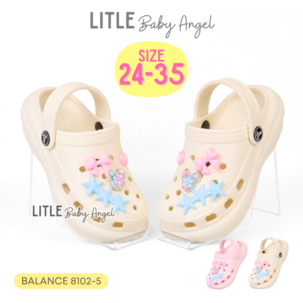 Sandal Baim Anak Perempuan Cewe Karakter Lucu Usia TK SD Sendal Kekinian Viral Pink Balance 8102-5
