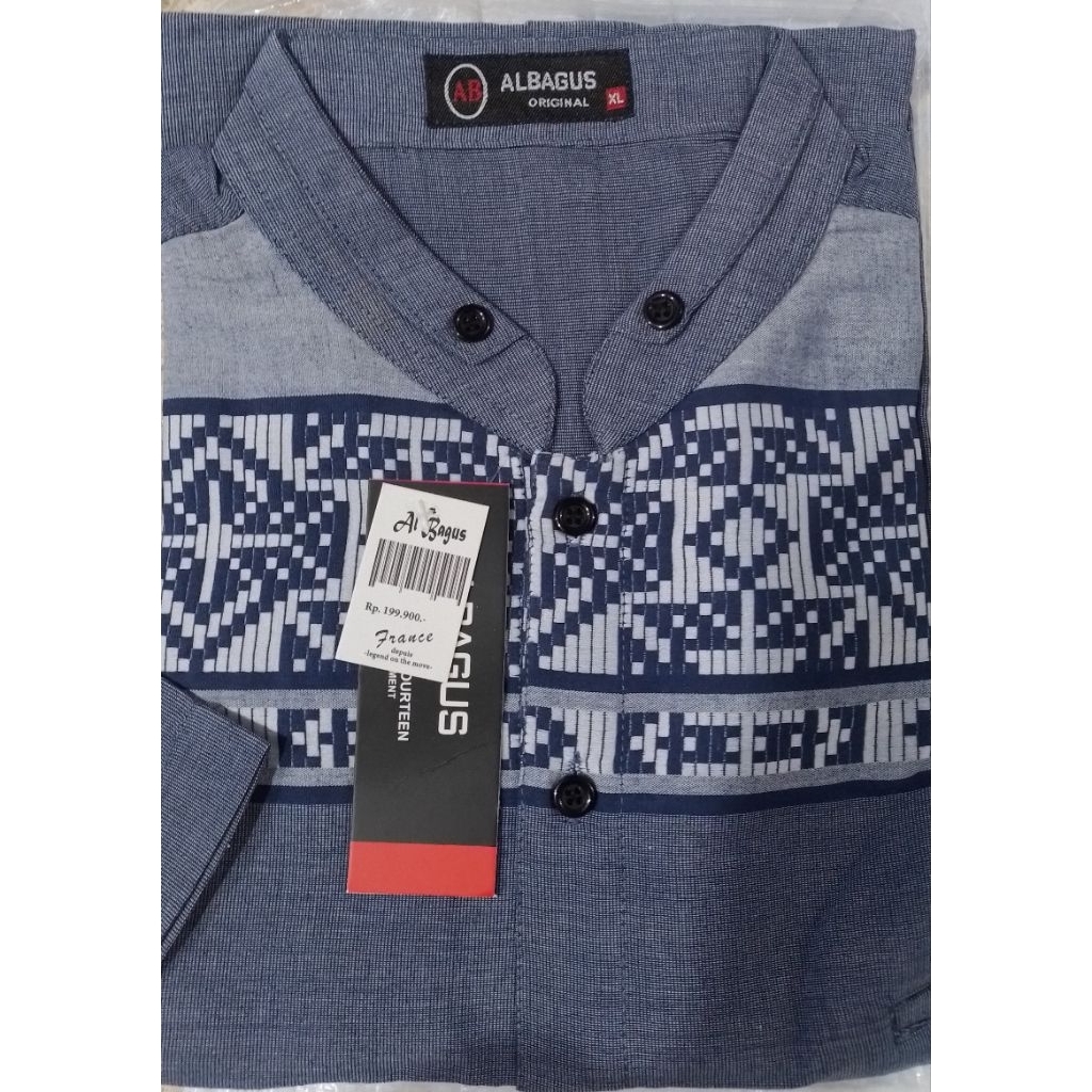 baju batik Koko lengan pendek/ Atasan muslim pria lengan penden