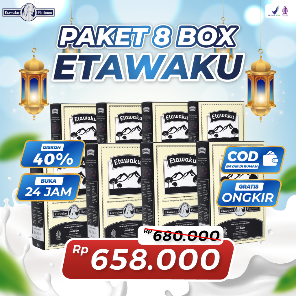 PAKET RESELLER 8 BOX ETAWAKU PLATINUM SENDI & TULANG SEHAT MENCEGAH OSTEOPOROSIS MENGATASI NYERI SEN