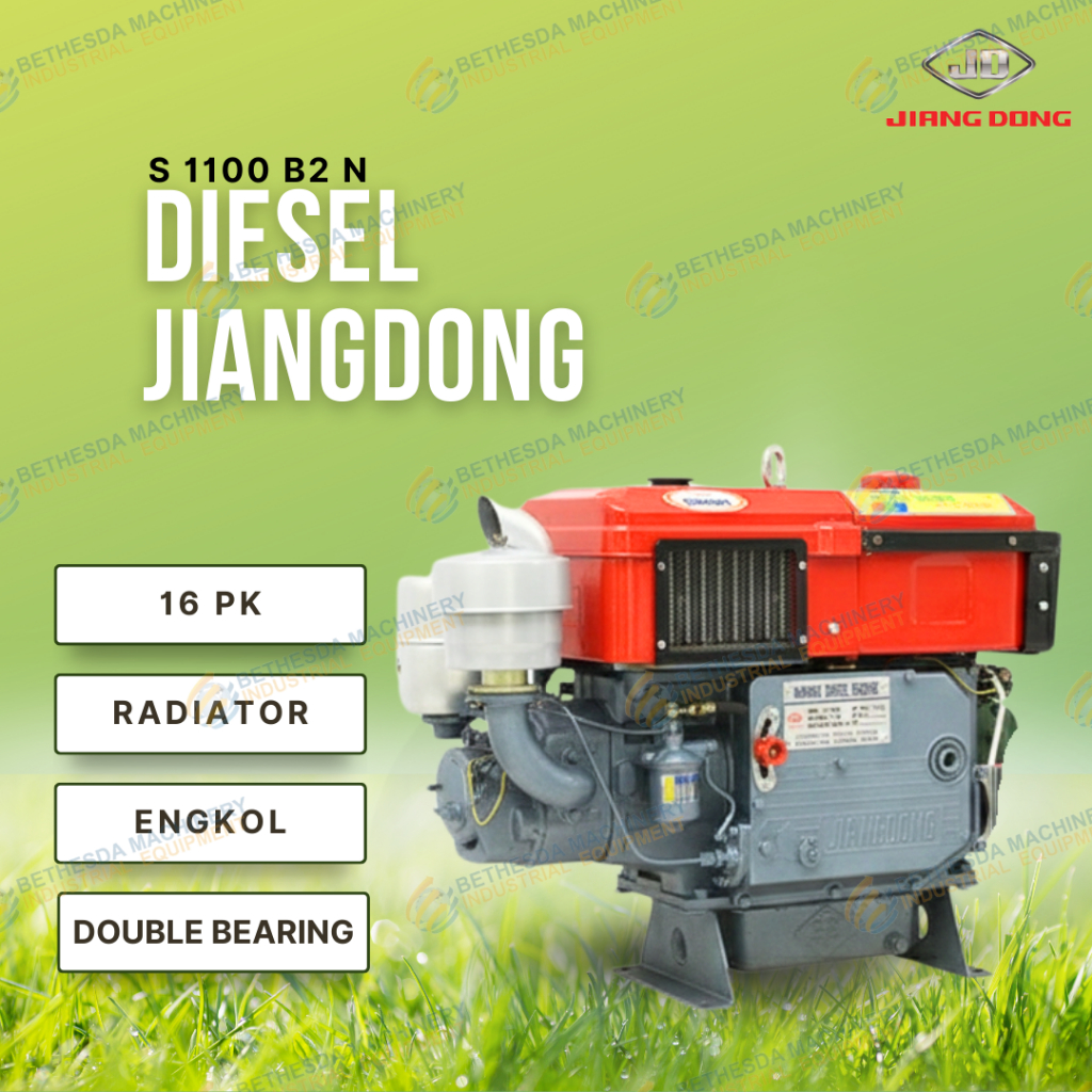 Mesin Diesel JD Penggerak 16 PK S 1100 AN S1100 B2 N Radiator