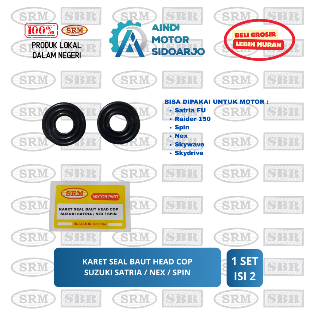 karet Seal Baut Cop SUZUKI Satria FU Spin Nex (ISI 2) - Sil Siel Karet Baud Silinder Cylinder Head