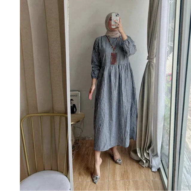 Gamis Lebaran Wanita Terbaru 2026 Baju Pengajian Ibu Pernikahan Set Gamiss Hijab Dres Brokat Muslima