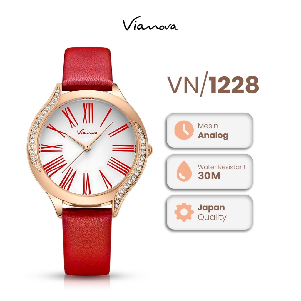 VIANOVA - Jam Tangan Wanita Kecil Original Anti Air 1228 Standard Jepang Jam Tangan Cewek