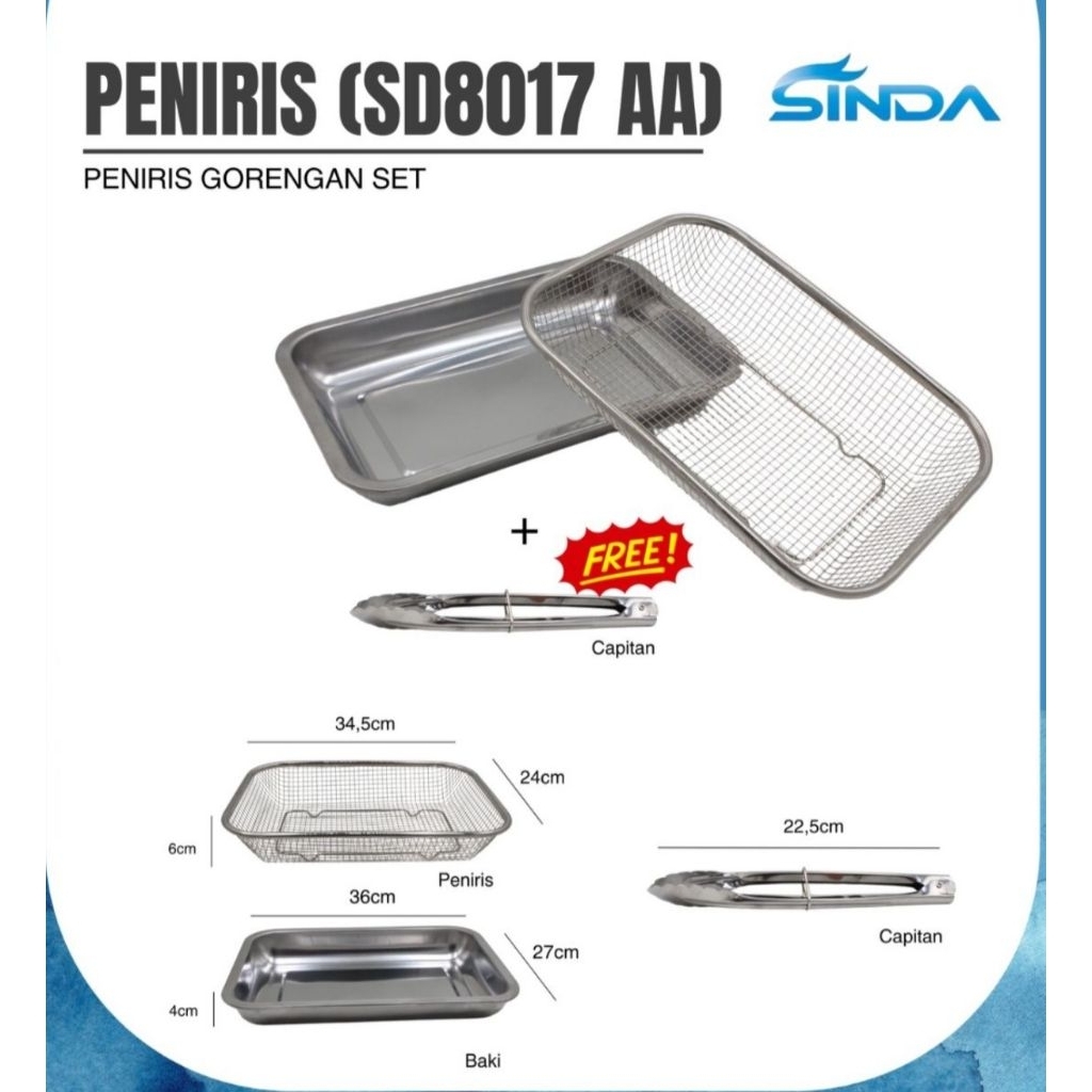 Wadah Peniris Gorengan / Tempat Tirisan Minyak Free Capit Tanpa Box