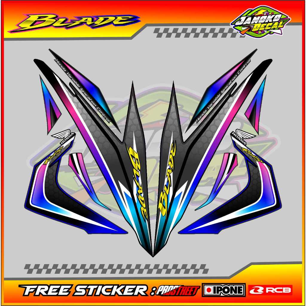 STRIPING VARIASI HONDA BLADE 110 / STICKER LIST VARIASI HONDA BLADE 110