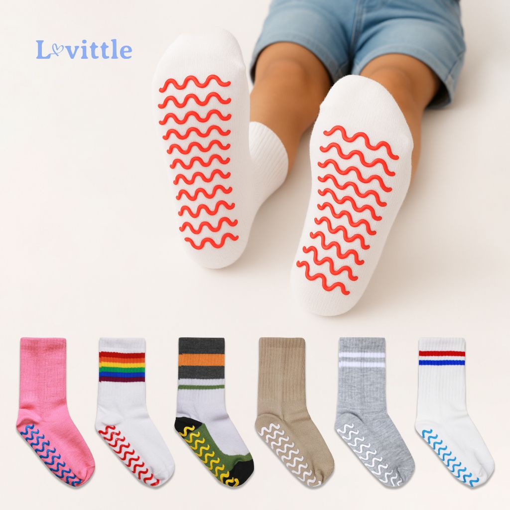 Kaos Kaki Anak TK Anti Slip 1-6 Tahun | Kaos Kaki Playground Anak Katun Lembut Lovittle