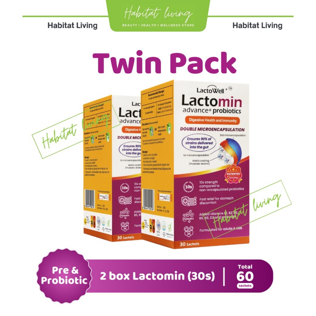 LACTOMIN Advance+ Probiotics | TWIN PACK | 60 Sachets