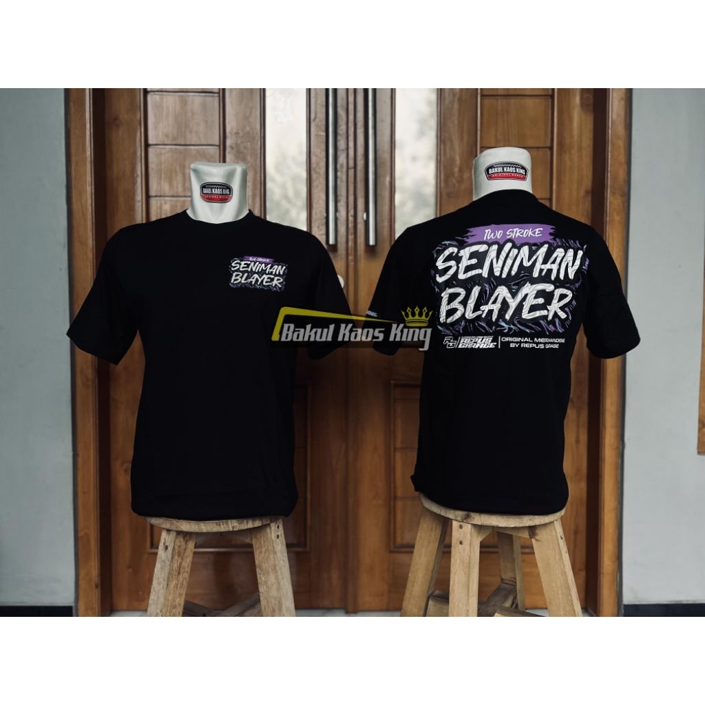Ready Stock - Bakulkaosking T-SHIRT SENIMAN BLAYER Kaos Distro Hitam