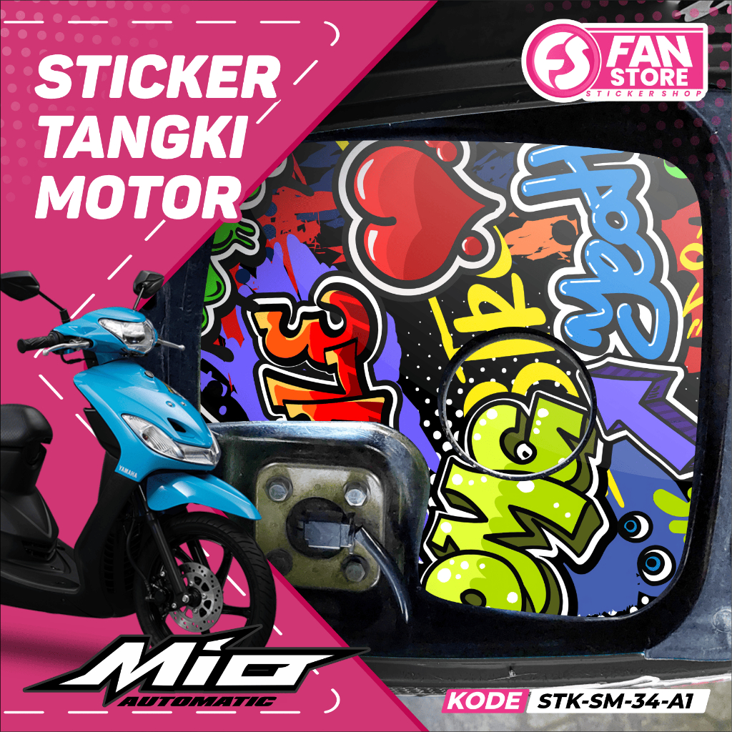 COD Aksesoris Stiker Tangki Mio Sporty Motif Garfiti Warna Warni - Stiker Pelindung Antigores Siap P