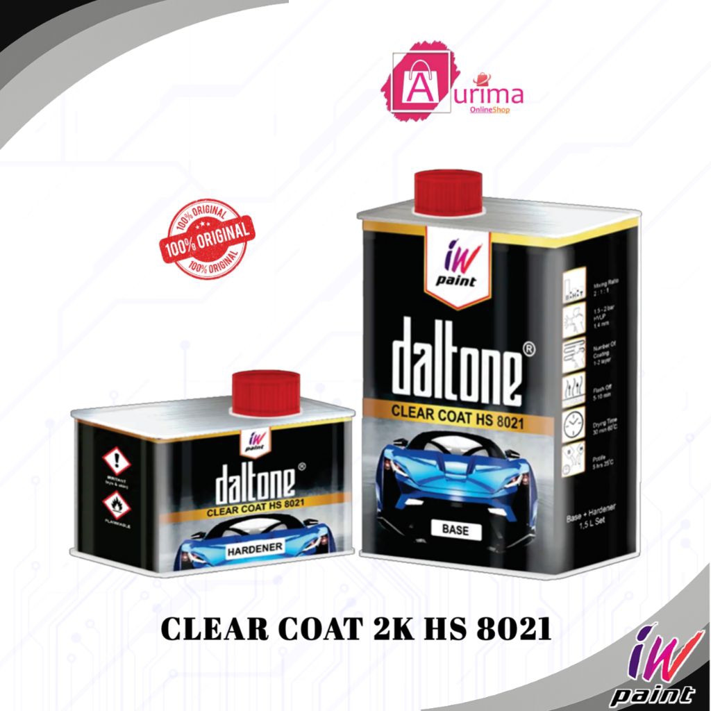 CLEAR COAT DALTONE PU 2K CLEAR HS 8021 CAT PERNIS CAT FINISHING GLOSSY UNTUK MOBIL MOTOR 1.5 LITER